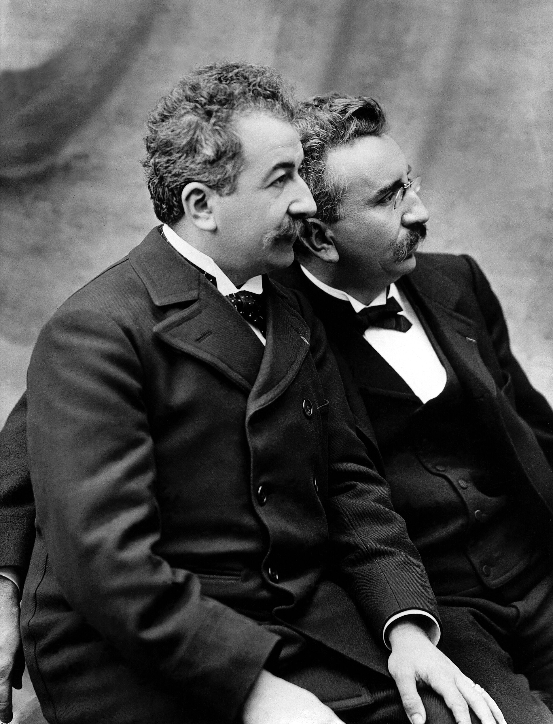 Portrait of Auguste and Louis Lumière, inventors of the cinematograph.