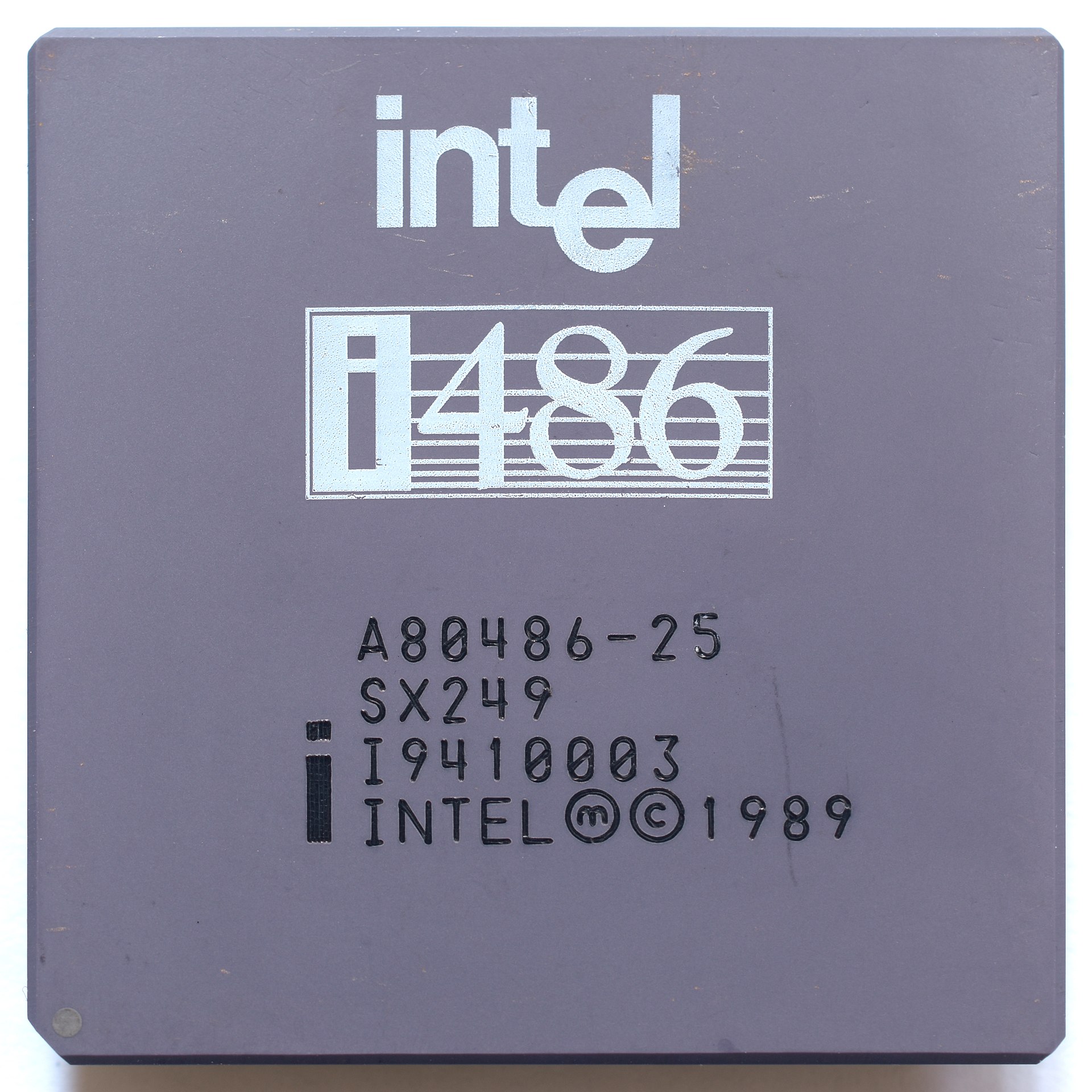 Macro photograph of an Intel 486 processor