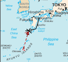 Map of Operation Ten-Go routing toward Okinawa